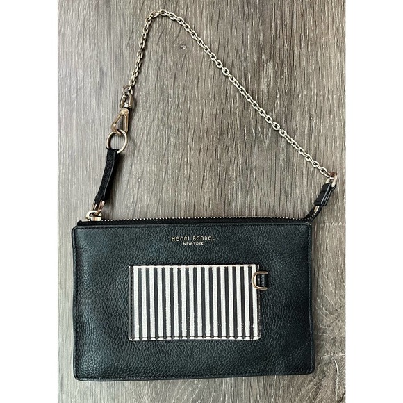 Henri Bendel Black Leather Clutch - Picture 1 of 8